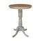 International Concepts Round 30 in Rd Pedestal Bar Ht Table, 2 X-Back Bar Ht Stools, Hickory/Stone, 30 in W, 30 in L, Wood K41-30RT-6B-S6133-2 - alternate 4